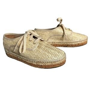 Schutz Womens Woven Espadrille Nude Tan Sneakers Shoes Size 7.5